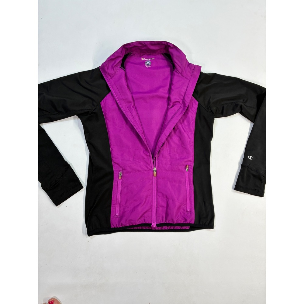 Champion Roanoke College Jacket Full Zip‎ Purple Black Women's Small Athletic - Picture 8 of 10